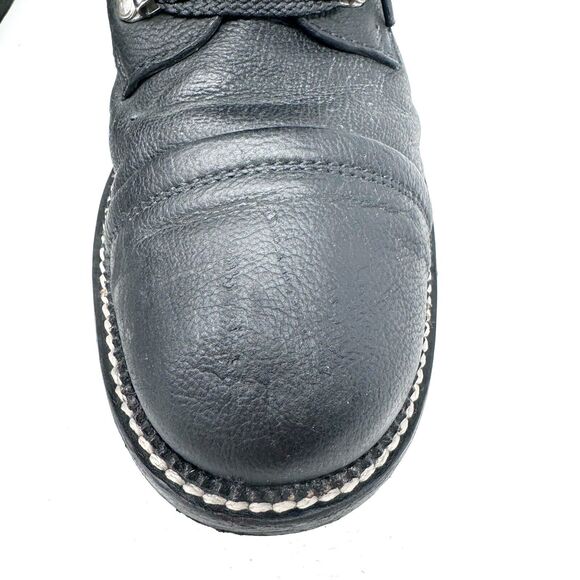 CHANEL Black Leather Tweed Combat Boots – Lace-Up – EU 40.5 - Picture 2 of 15